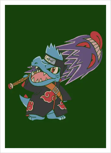 "Shark Shinobi" Totodile x Kisame Akatsuki Mashup Anime Graphic
