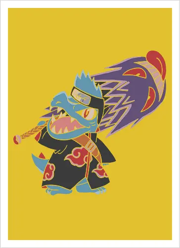 "Shark Shinobi" Totodile x Kisame Akatsuki Mashup Anime Graphic