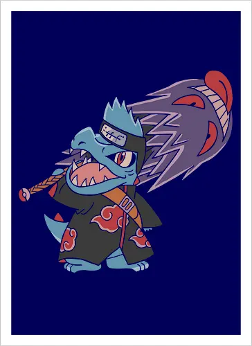 "Shark Shinobi" Totodile x Kisame Akatsuki Mashup Anime Graphic