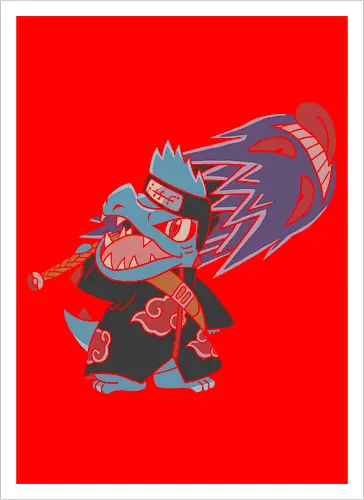 "Shark Shinobi" Totodile x Kisame Akatsuki Mashup Anime Graphic