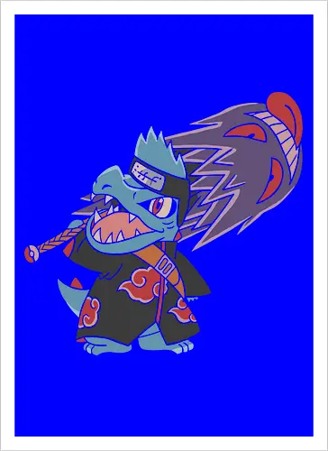 "Shark Shinobi" Totodile x Kisame Akatsuki Mashup Anime Graphic