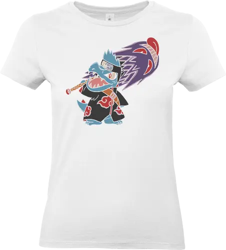 "Shark Shinobi" Totodile x Kisame Akatsuki Mashup Anime Graphic - totodile kisame shirt, akatsuki totodile graphic tee, funny anime crossover clothing, water type shinobi design, naruto mashup t-shirt, samehada apparel, hidden mist merch, tactical shirt, kisame hoshigaki parody shirt, blue crocodile ninja top, red cloud cloak t-shirt, unique anime fan gift, totodile akatsuki streetwear, anime monster mashup, pocket monster ninja gear, shark shinobi t-shirt, shonen jump parody apparel, japanese pop culture clothing, cool anime character tee - Standard T-Shirt (Frauen)