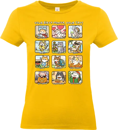 Find Your Birth Cat - cats, feline, kawaii, kitty, meow, month, birth, cat, adorable, animal, birthday, cat dad, cat funny, cat lady, cat lover, cat mom - Standard T-Shirt (Frauen)