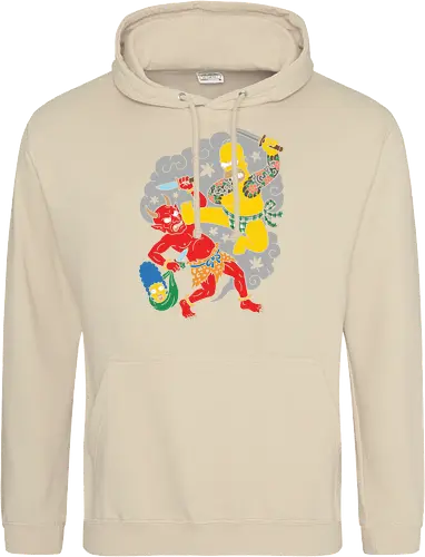 Homer vs. Oni" Japanese Traditional Tattoo Style 