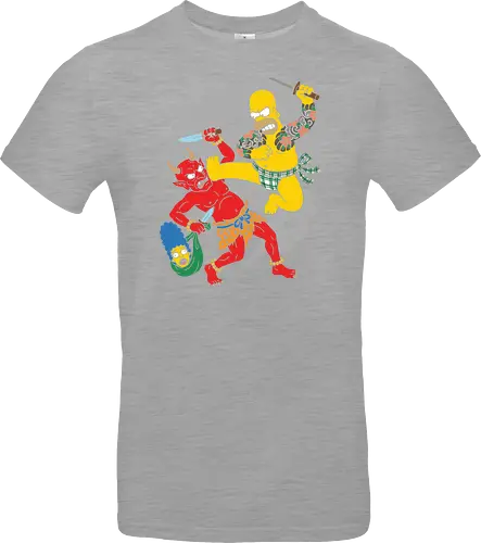 Homer vs. Oni" Japanese Traditional Tattoo Style 