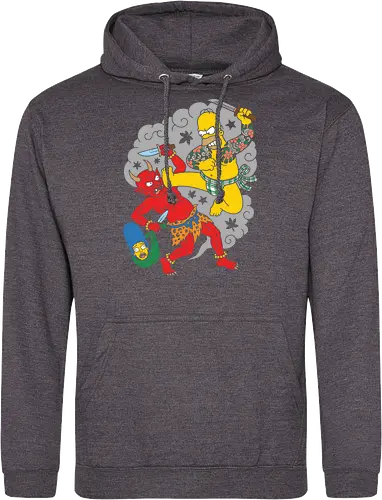 Homer vs. Oni" Japanese Traditional Tattoo Style 