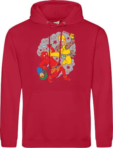 Homer vs. Oni" Japanese Traditional Tattoo Style 