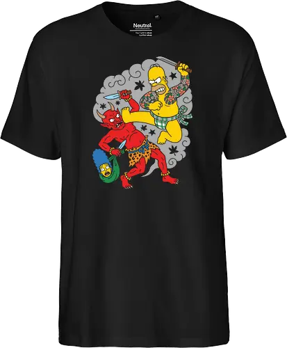 Homer vs. Oni" Japanese Traditional Tattoo Style 