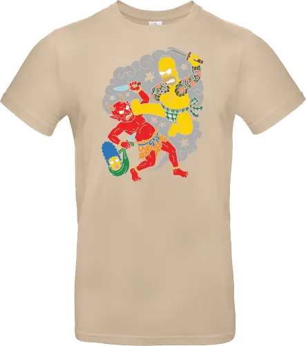 Homer vs. Oni" Japanese Traditional Tattoo Style 