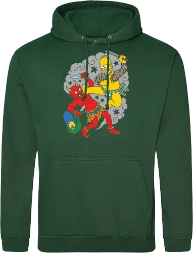 Homer vs. Oni" Japanese Traditional Tattoo Style 