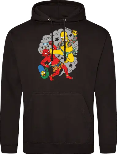 Homer vs. Oni" Japanese Traditional Tattoo Style 