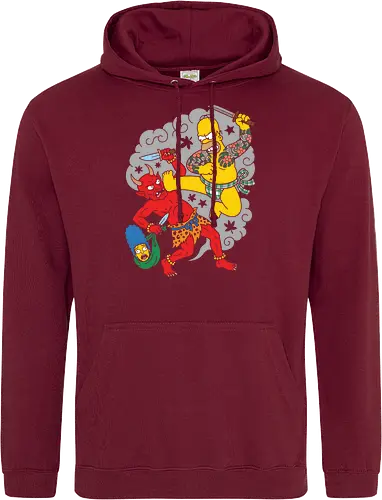 Homer vs. Oni" Japanese Traditional Tattoo Style 