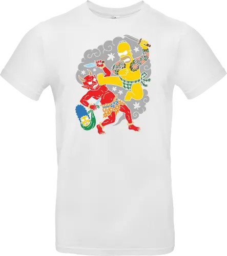 Homer vs. Oni" Japanese Traditional Tattoo Style 