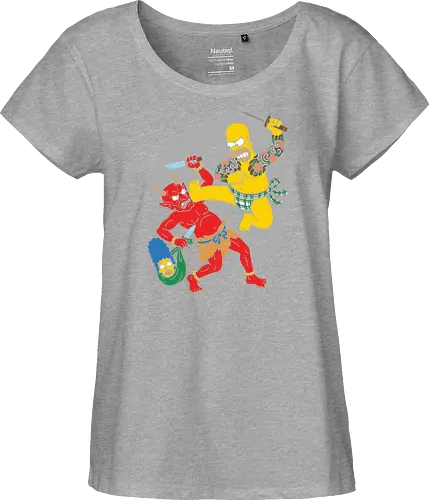 Homer vs. Oni" Japanese Traditional Tattoo Style 