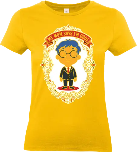 My Mom Says I'm Cool - my mom says im cool shirt, milhouse t-shirt, funny cartoon portrait graphic tee, 90s nostalgia apparel, milhouse van houten design, ironic streetwear top, vintage frame character shirt, sarcastic nerd t-shirt, simpsons fan merch, cool milhouse apparel, awkward humor clothing, blue haired boy graphic, funny son gift t-shirt, suit and tie cartoon shirt, geeky aesthetic streetwear, retro animation merch, satirical portrait clothing, mustard yellow character top, quirky pop culture tee - Standard T-Shirt (Frauen)