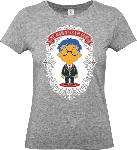 My Mom Says I'm Cool - my mom says im cool shirt, milhouse t-shirt, funny cartoon portrait graphic tee, 90s nostalgia apparel, milhouse van houten design, ironic streetwear top, vintage frame character shirt, sarcastic nerd t-shirt, simpsons fan merch, cool milhouse apparel, awkward humor clothing, blue haired boy graphic, funny son gift t-shirt, suit and tie cartoon shirt, geeky aesthetic streetwear, retro animation merch, satirical portrait clothing, mustard yellow character top, quirky pop culture tee - Standard T-Shirt (Frauen)