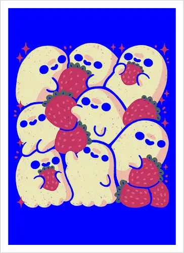 Spooky Cute Ghosts with Strawberries
