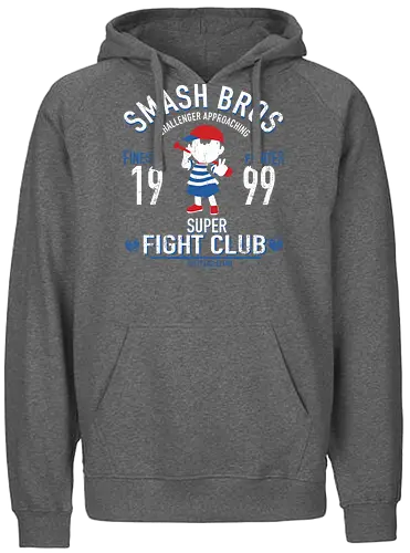 Super Fight Club - Ness EarthBound 1999 - ness t-shirt, earthbound rpg, super smash bros, nintendo kleidung, shigesato itoi, teetan, onett eagleland, mother serie, pk fire, 90er gaming, snes kult, giygas, vintage kunst, bester kämpfer, herausforderer naht - Fairtrade Hoodie