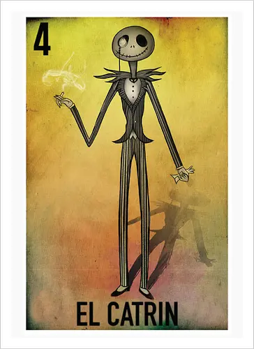El Catrin - Jack Skellington Mexikanische Loteria