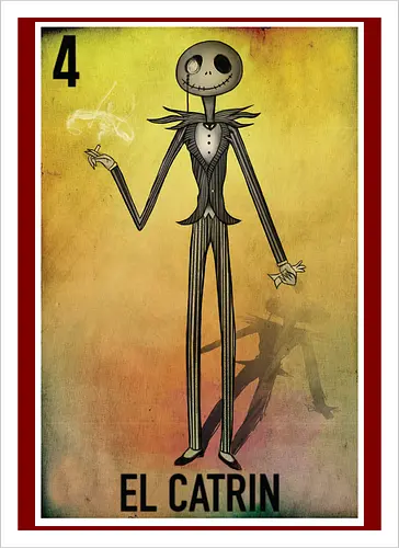El Catrin - Jack Skellington Mexikanische Loteria