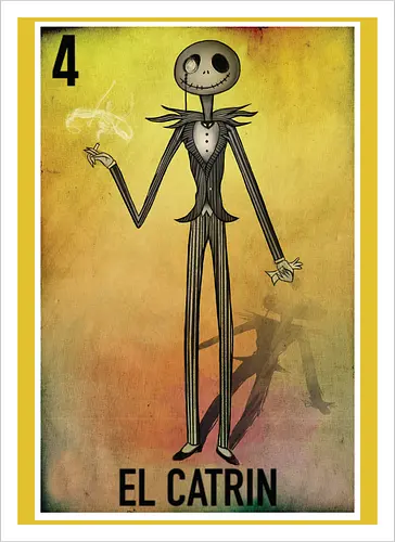 El Catrin - Jack Skellington Mexikanische Loteria