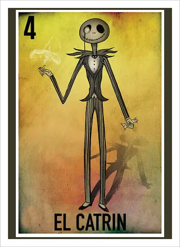 El Catrin - Jack Skellington Mexikanische Loteria