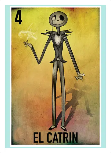 El Catrin - Jack Skellington Mexikanische Loteria