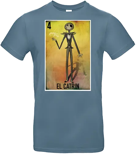 El Catrin - Jack Skellington Mexikanische Loteria - jack skellington t-shirt, el catrin, mexikanische loteria, tim burton kleidung, tag der toten, teetan, Nightmare, la catrina, mexikanische kultur, halloween town, danny elfman, volkskunst, kulturelles mashup, vintage kunst, kürbiskönig - Standard T-Shirt