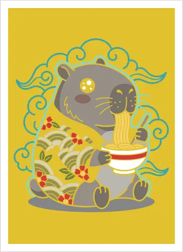Ramen Capybara Kawaii Japanese Aesthetic Animal Graphic
