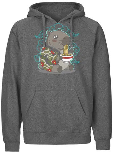 Ramen Capybara Kawaii Japanese Aesthetic Animal Graphic - capybara ramen shirt, kawaii capybara t-shirt, japanese food animal graphic tee, cute capybara eating ramen, ramen lover apparel, japanese aesthetic animal design, capybara streetwear clothing, kawaii noodle bowl top, animal foodie t-shirt, teal and red japanese art, cottagecore capybara shirt, ukiyo-e style animal merch, funny capybara gift, aesthetic japanese character tee, vibrant animal illustration clothing, capybara fan apparel, japanese cuisine graphic top, adorable rodent t-shirt, trendy kawaii fashion - Fairtrade Hoodie