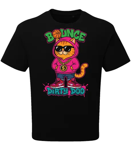"Bounce Dirty Doo" Cool Streetwear Cat Hip-Hop Graphic