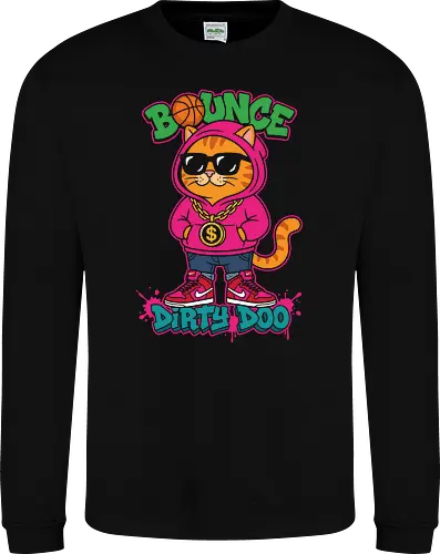 "Bounce Dirty Doo" Cool Streetwear Cat Hip-Hop Graphic