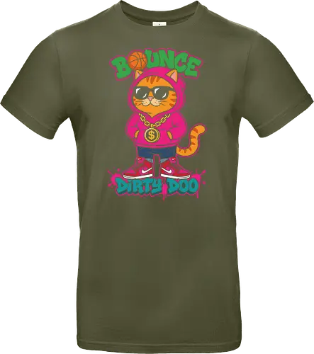 "Bounce Dirty Doo" Cool Streetwear Cat Hip-Hop Graphic
