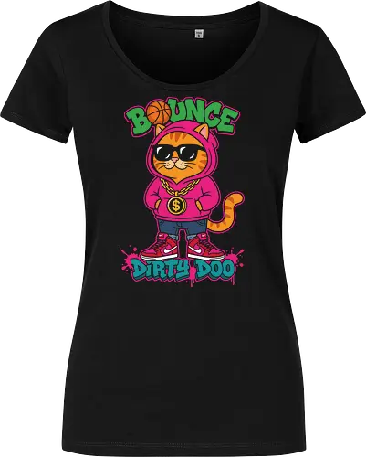 "Bounce Dirty Doo" Cool Streetwear Cat Hip-Hop Graphic