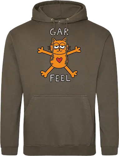 Gar Feel" Funny Sarcastic Orange Cat Hug Retro Graphic