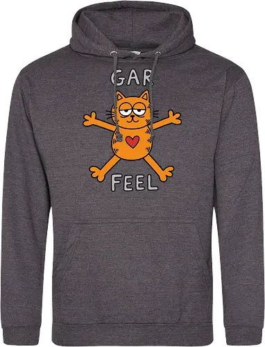 Gar Feel" Funny Sarcastic Orange Cat Hug Retro Graphic