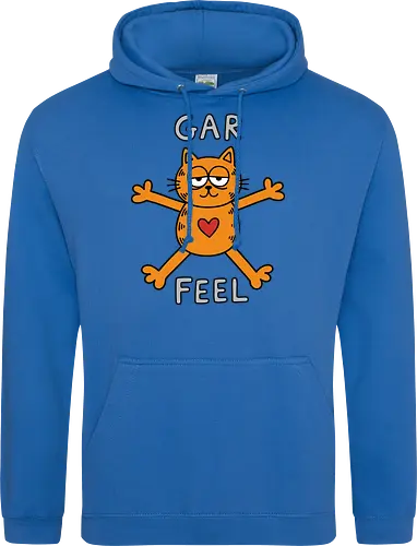 Gar Feel" Funny Sarcastic Orange Cat Hug Retro Graphic