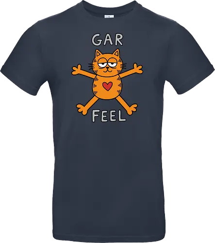 Gar Feel" Funny Sarcastic Orange Cat Hug Retro Graphic