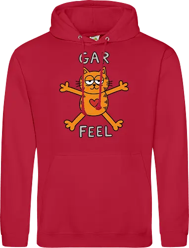 Gar Feel" Funny Sarcastic Orange Cat Hug Retro Graphic