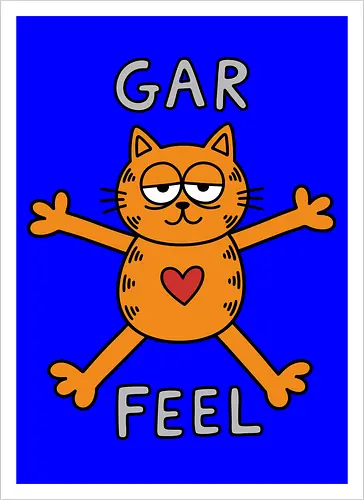 Gar Feel" Funny Sarcastic Orange Cat Hug Retro Graphic
