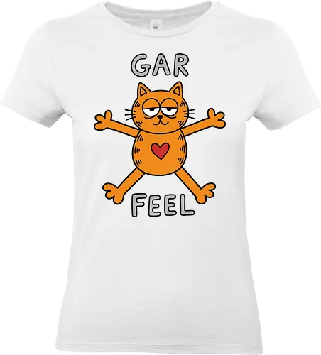 Gar Feel" Funny Sarcastic Orange Cat Hug Retro Graphic - gar feel shirt, funny orange cat t-shirt, sarcastic cat graphic tee, orange tabby cat hug design, relatable mood apparel, minimalist cat doodle shirt, funny cat parody top, lazy cat aesthetic clothing, quirky feline t-shirt, retro comic style merch, hand drawn cat illustration, cynical cat lover gift, bold orange character shirt, humorous animal t-shirt, sarcastic hug graphic, orange cat with heart design, trendy irony streetwear, vintage cartoon parody clothing, funny pet apparel - Standard T-Shirt (Frauen)