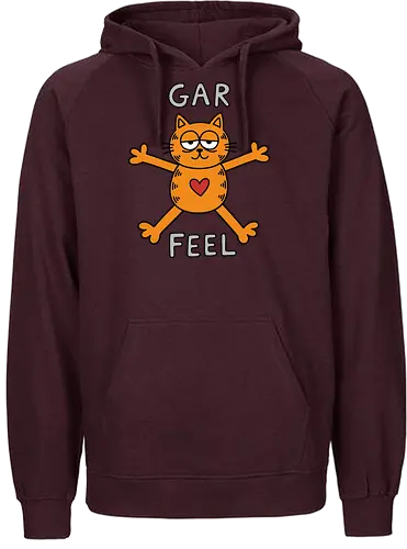 Gar Feel" Funny Sarcastic Orange Cat Hug Retro Graphic - gar feel shirt, funny orange cat t-shirt, sarcastic cat graphic tee, orange tabby cat hug design, relatable mood apparel, minimalist cat doodle shirt, funny cat parody top, lazy cat aesthetic clothing, quirky feline t-shirt, retro comic style merch, hand drawn cat illustration, cynical cat lover gift, bold orange character shirt, humorous animal t-shirt, sarcastic hug graphic, orange cat with heart design, trendy irony streetwear, vintage cartoon parody clothing, funny pet apparel - Fairtrade Hoodie