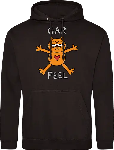 Gar Feel" Funny Sarcastic Orange Cat Hug Retro Graphic