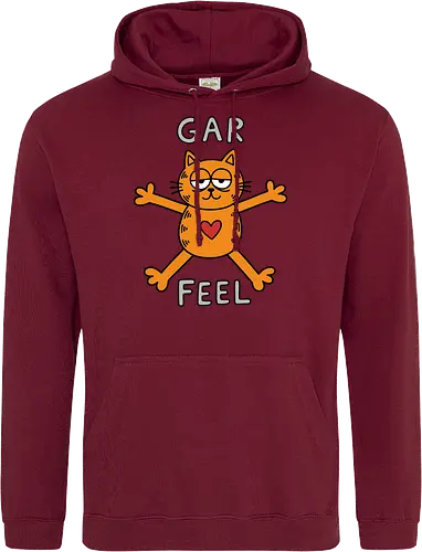 Gar Feel" Funny Sarcastic Orange Cat Hug Retro Graphic