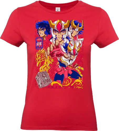 Immortal Phoenix - saint seiya, phoenix ikki, reborn warrior, bronze saint, fire aura, zodiac anime, shonen classic, manga series, anime art - Standard T-Shirt (Frauen)