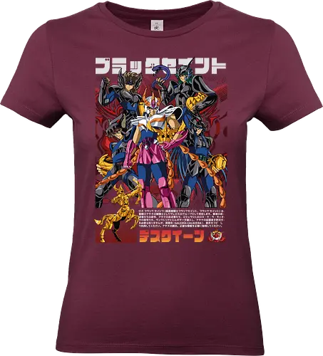 Phoenix vs Black Saints - saint seiya, phoenix ikki, black saints, dark warriors, bronze saint battle, zodiac anime, shonen classic, manga series, anime art - Standard T-Shirt (Frauen)