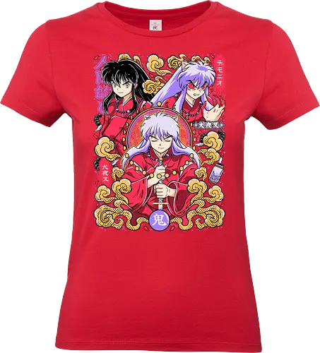 Human Heart, Demon Power - inuyasha, human form, demon form, hanyō warrior, feudal fantasy, supernatural anime, classic shonen, manga art - Standard T-Shirt (Frauen)