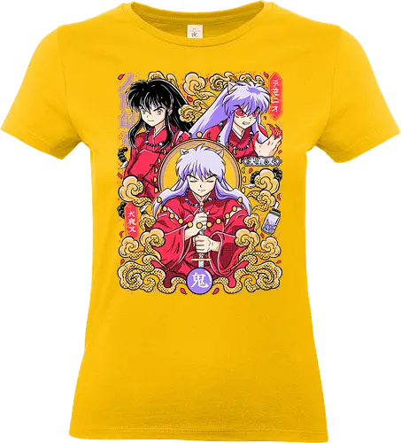 Human Heart, Demon Power - inuyasha, human form, demon form, hanyō warrior, feudal fantasy, supernatural anime, classic shonen, manga art - Standard T-Shirt (Frauen)