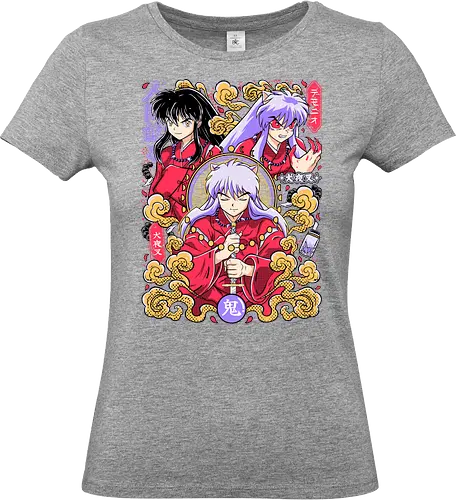 Human Heart, Demon Power - inuyasha, human form, demon form, hanyō warrior, feudal fantasy, supernatural anime, classic shonen, manga art - Standard T-Shirt (Frauen)