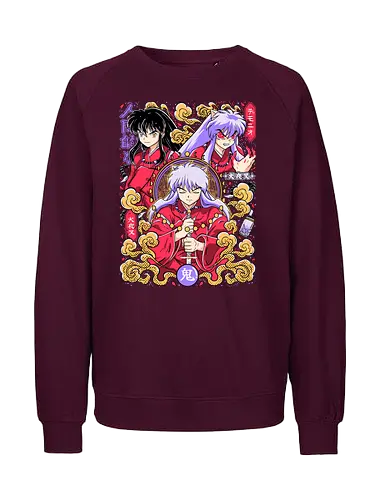 Human Heart, Demon Power - inuyasha, human form, demon form, hanyō warrior, feudal fantasy, supernatural anime, classic shonen, manga art - Fairtrade Sweatshirt